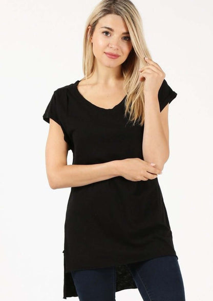 Cotton Modal High Low Tunic Tee Made in USA