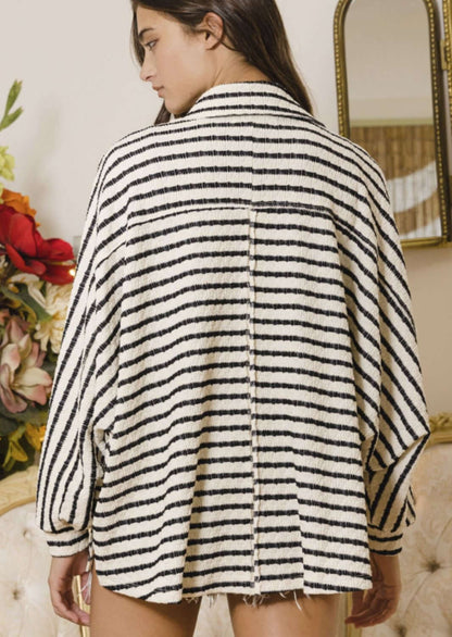 Bucket List Striped Comfort Me Contrast Pocket Henley