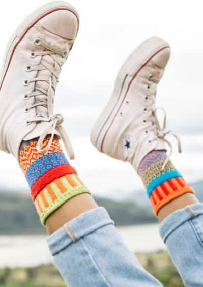 COSMOS Knitted Crew Socks Made in USA