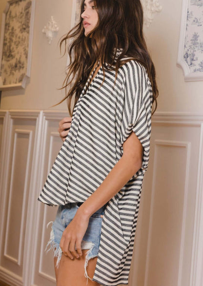 Our Favorite Oversized Versatile Top in Stripes Made in USA