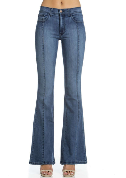 Rumor Has It Front Seam Flared Denim Jeans Made in USA