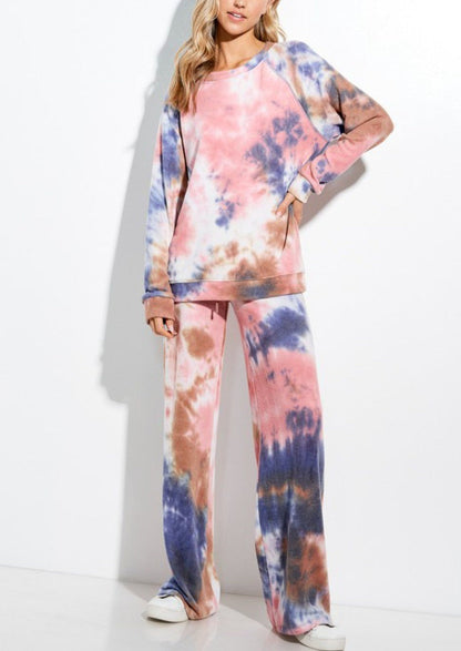Pink Multi Tie Dye Lounge Set