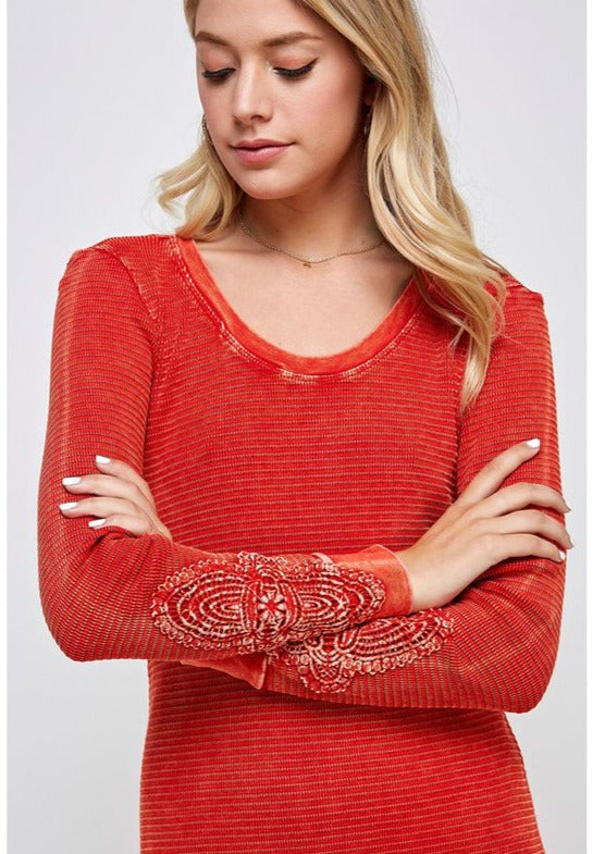 Crochet Cuff Textured Dress