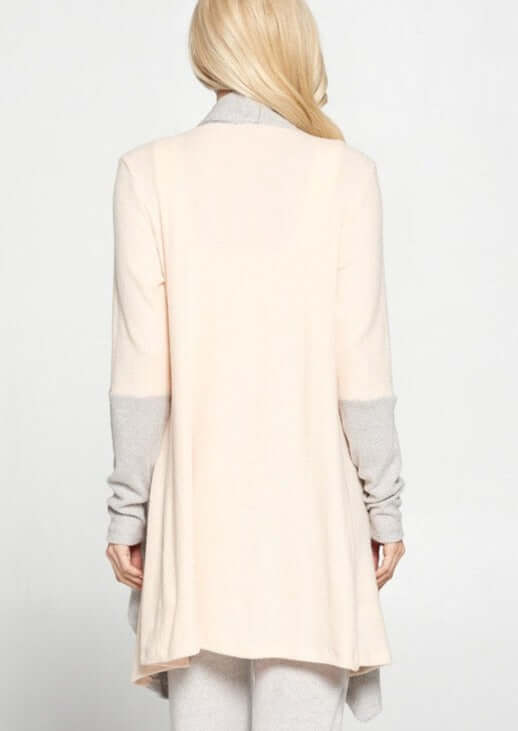 Color Block Draped Cardigan Made in USA