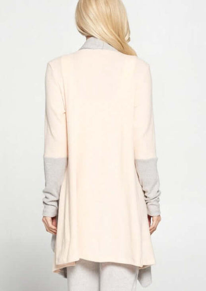 Color Block Draped Cardigan Made in USA