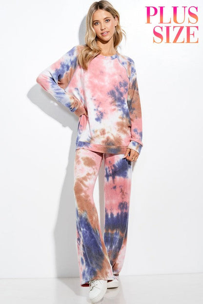 Pink Multi Tie Dye Lounge Set