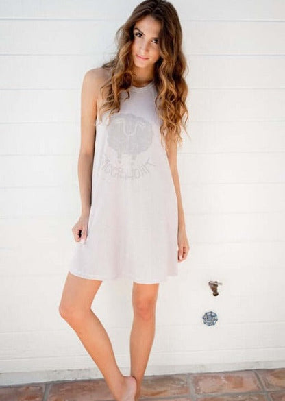 Sleepaholik Soul-a-Power Cotton Racerback Tank Dress Made in USA