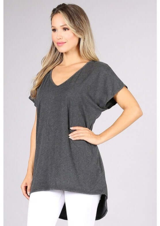 High Low V-Neck Super Comfy Tee