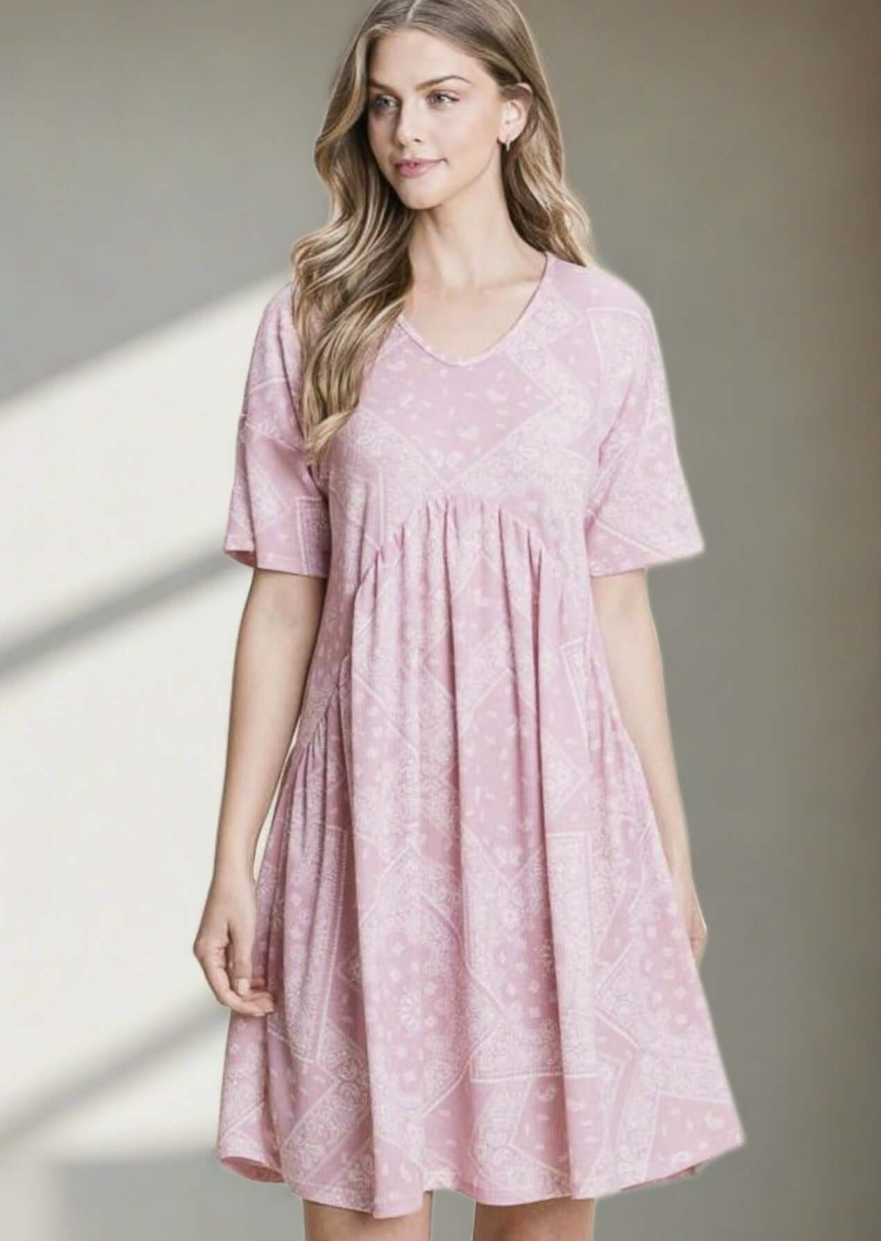 Bandana Print Pink Dress Made in USA