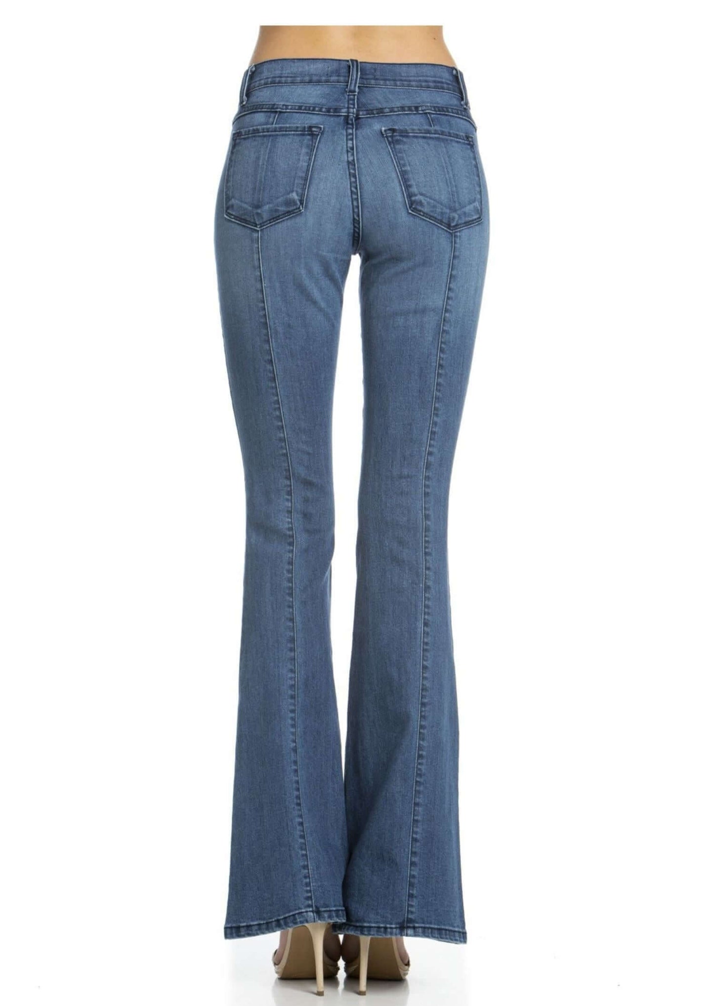 Rumor Has It Front Seam Flared Denim Jeans Made in USA