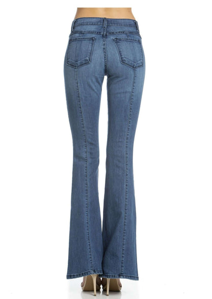 Rumor Has It Front Seam Flared Denim Jeans Made in USA