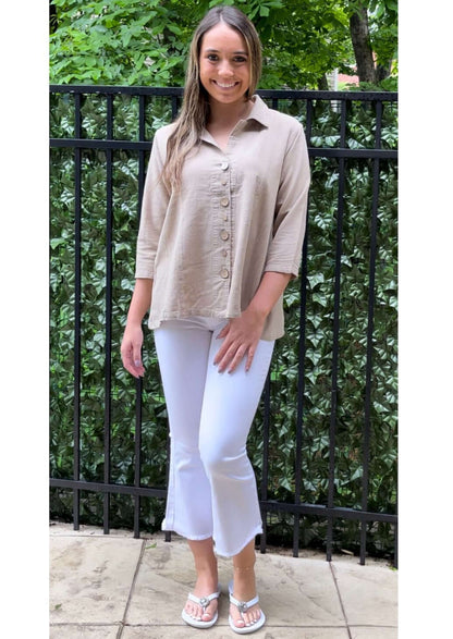 Stylish Alternating Button Top