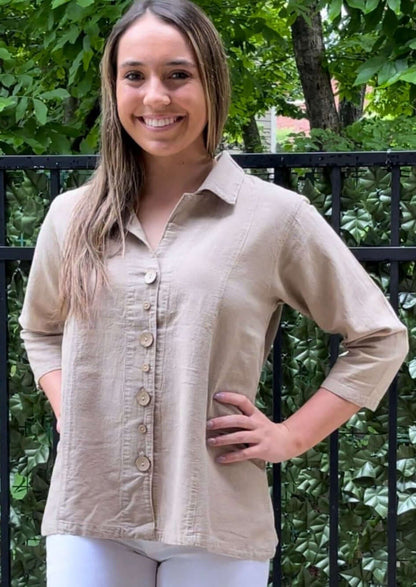 Stylish Alternating Button Top