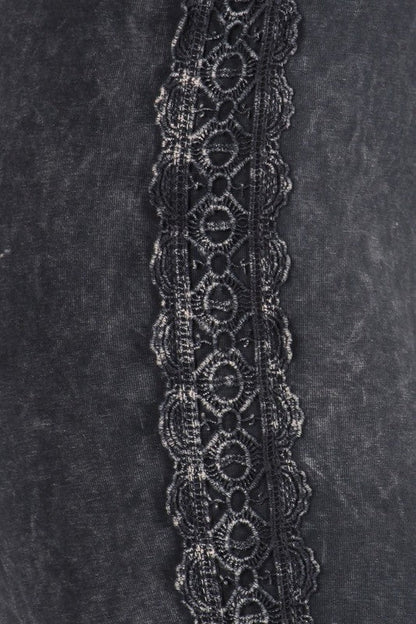 Side Crochet Lace Long & Lean Flare Bottom Jeggings Made in USA