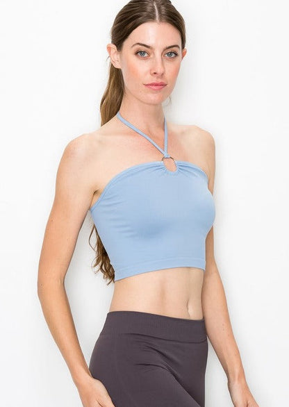 O-Ring Halter Cropped Top