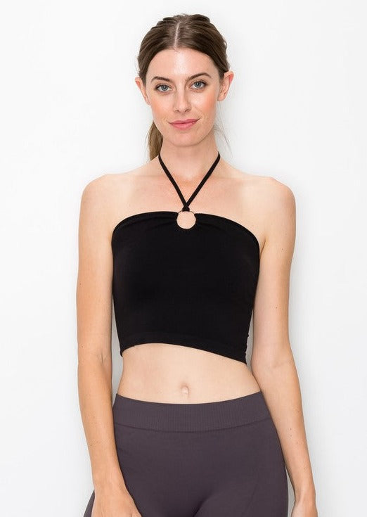 O-Ring Halter Cropped Top