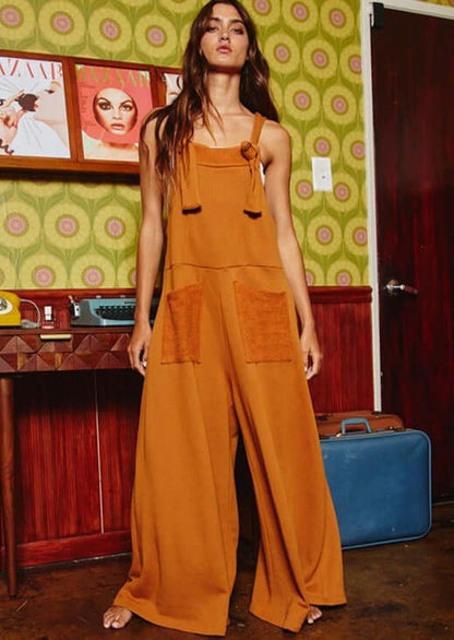 French Terry Slouchy Overall Jumpsuit Made in USA