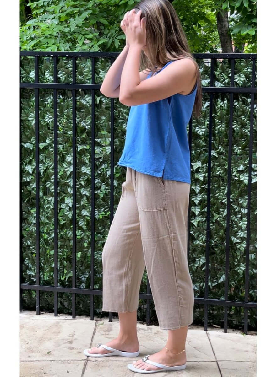 Relaxed Cotton Cropped Pants