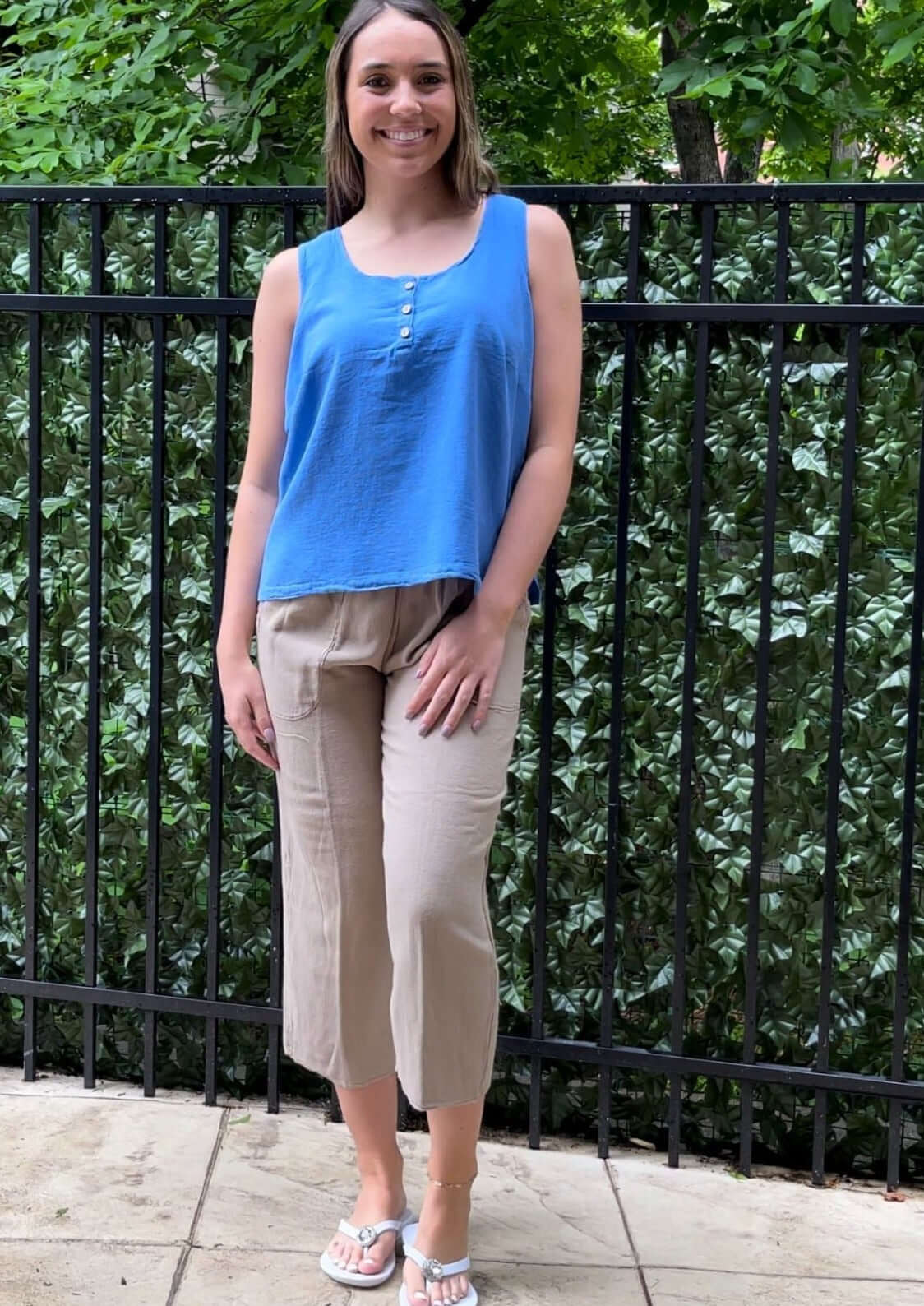 Relaxed Cotton Cropped Pants