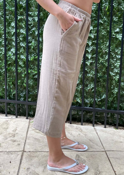 Relaxed Cotton Cropped Pants