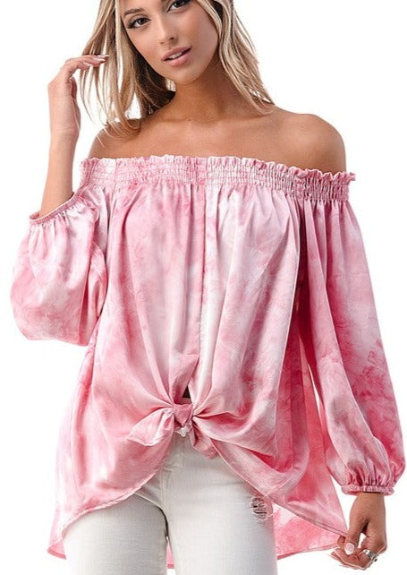 Pretty in Pink Off The Shoulder Blouse Made in USA