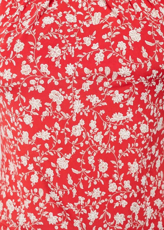Radiant in Red Floral Sleeveless Top Made in USA