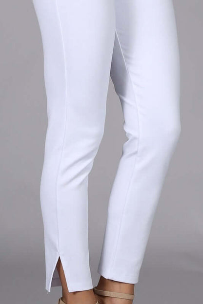 Cropped Stretch Pants with Side Slit Made in USA