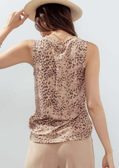 Better than Basics Leopard Sleeveless Top Made in USA