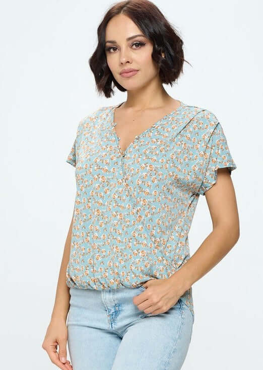 Feminine Surplice Wrap Top Made in USA