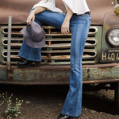 Rumor Has It Front Seam Flared Denim Jeans Made in USA