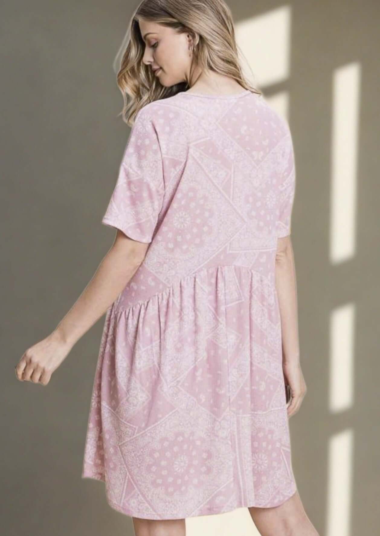 Bandana Print Pink Dress Made in USA