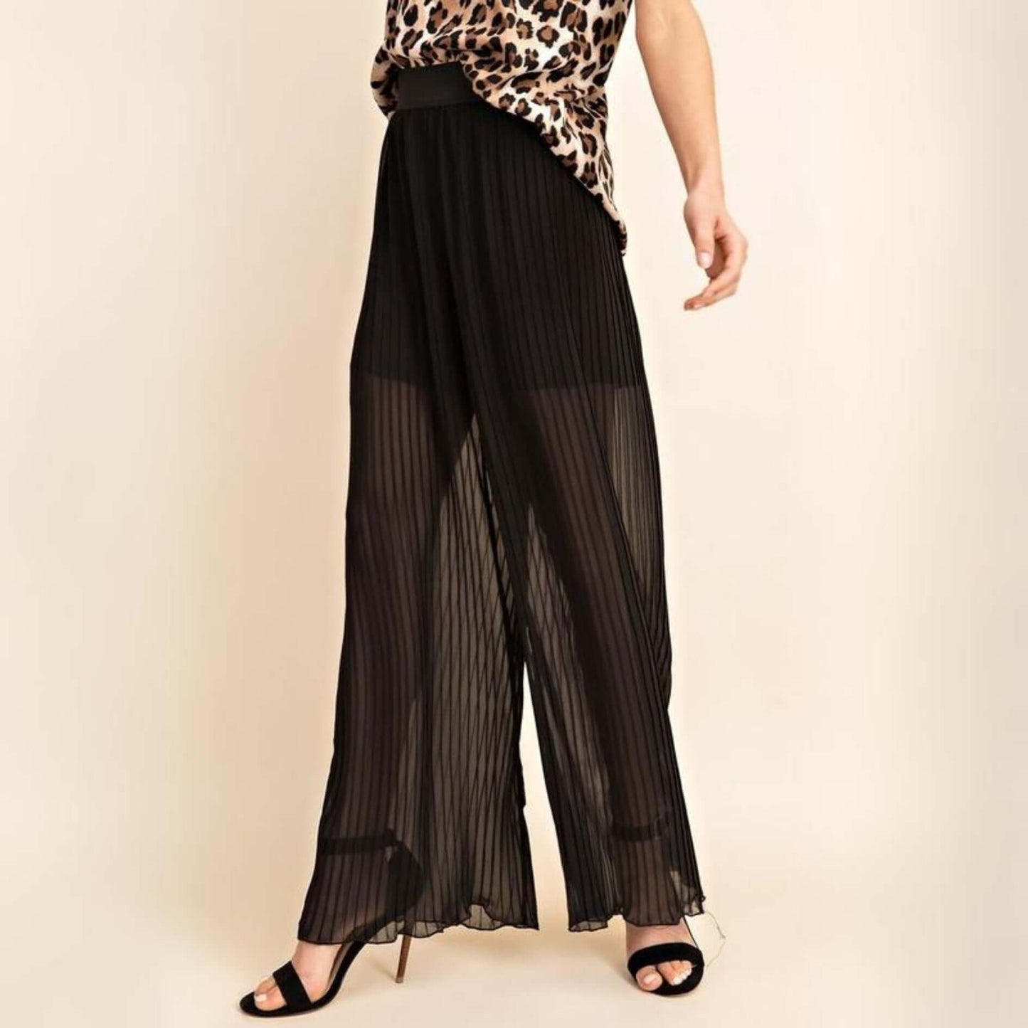 Bold & Beautiful Sheer Pleated Pants Made in USA