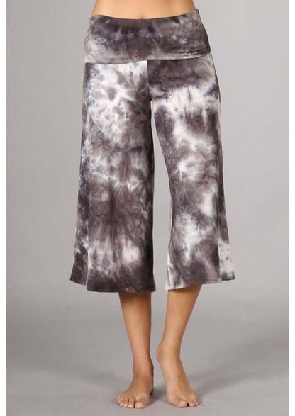 Lux Mocha Tie Dyed Gaucho Pants Made in USA