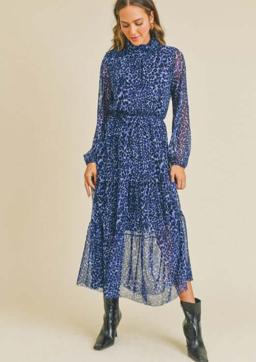 Pretty & Proper Blue Mesh Dress Made in USA