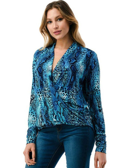 The Blues Fashion Surplice Top