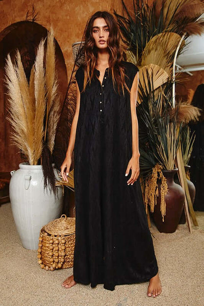 Chevron Textured Brushed Knit Jumpsuit