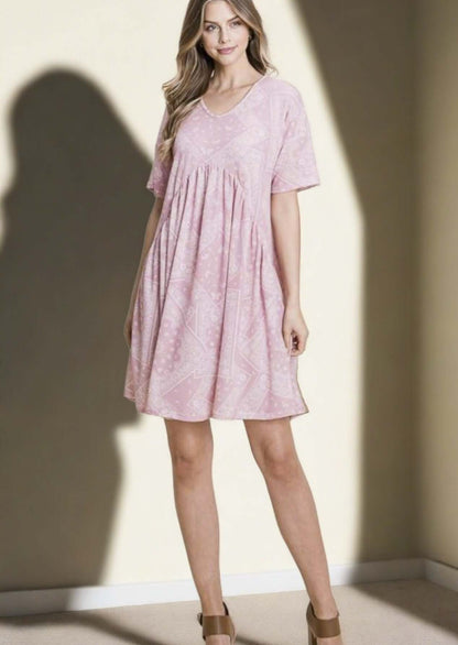 Bandana Print Pink Dress Made in USA