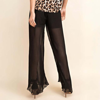 Bold & Beautiful Sheer Pleated Pants Made in USA