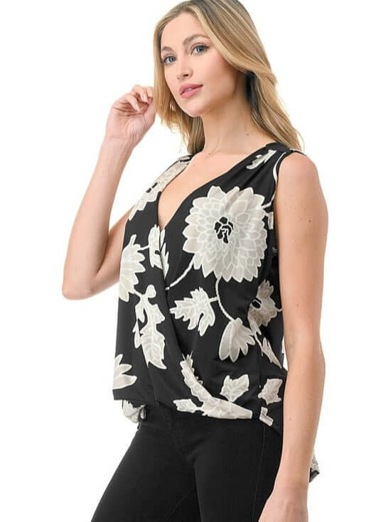 Forever Florals Surplice Top Made in USA