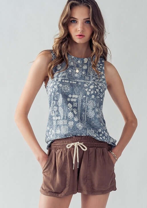 Vintage Paisley Women's Sleeveless Top Made in USA