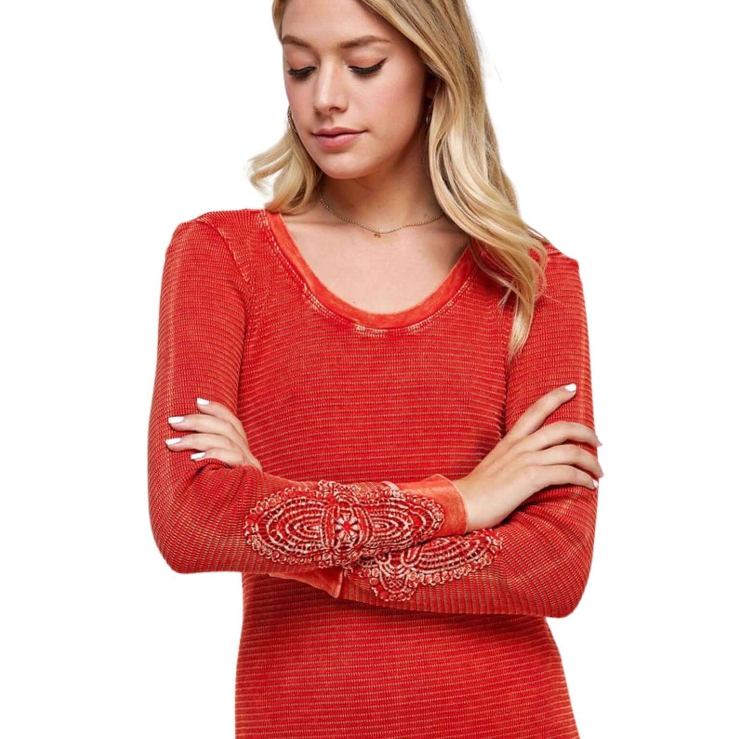 Crochet Cuff Textured Dress