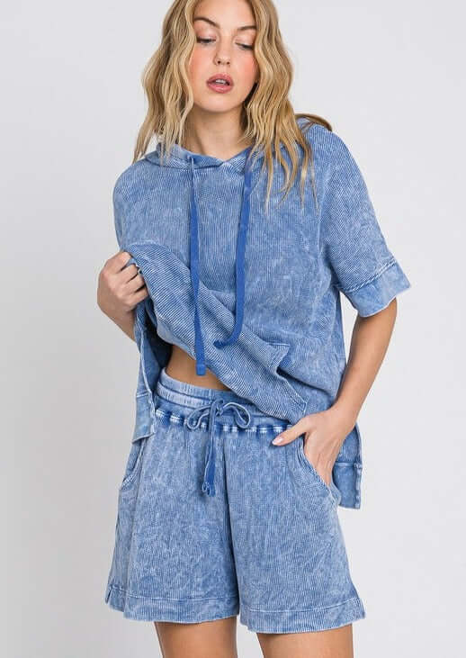 All Day Mineral Washed Ribbed Thermal Shorts