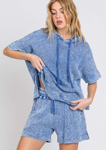 All Day Mineral Washed Ribbed Thermal Shorts