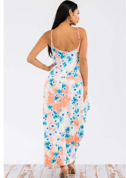 Tropical Resort Cami Floral Dress with Pockets