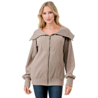 Walk in the Park Cable Knit Jacket Made in USA