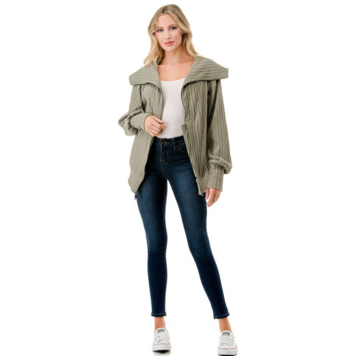 Walk in the Park Cable Knit Jacket Made in USA