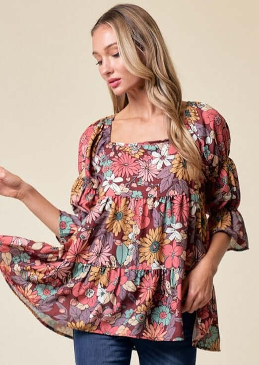 A Walk in the Garden Feminine Top