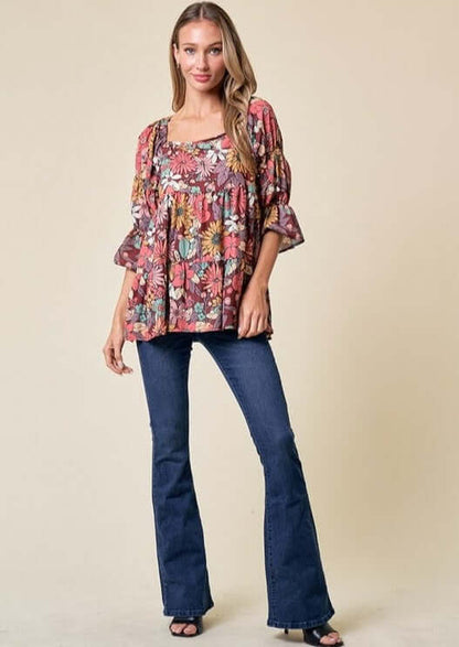 A Walk in the Garden Feminine Top