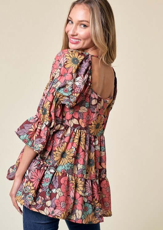 A Walk in the Garden Feminine Top