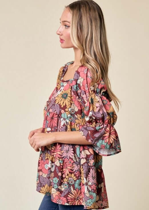 A Walk in the Garden Feminine Top